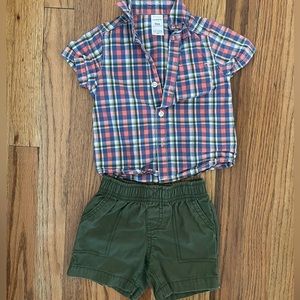 3/$15 | 2 piece baby set | Shorts and button down short sleeve top set for boy